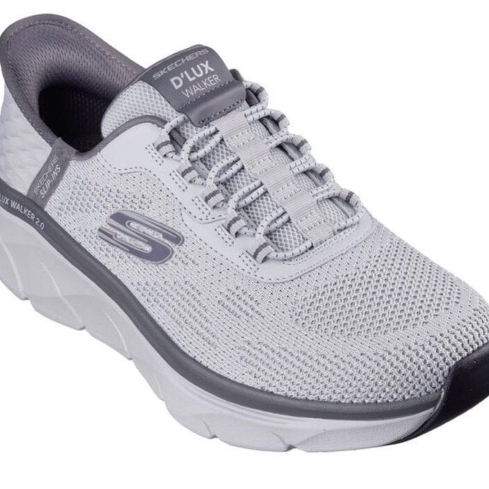 Skechers Men's Light Gray D'LUX Walker 2.0 Shoes